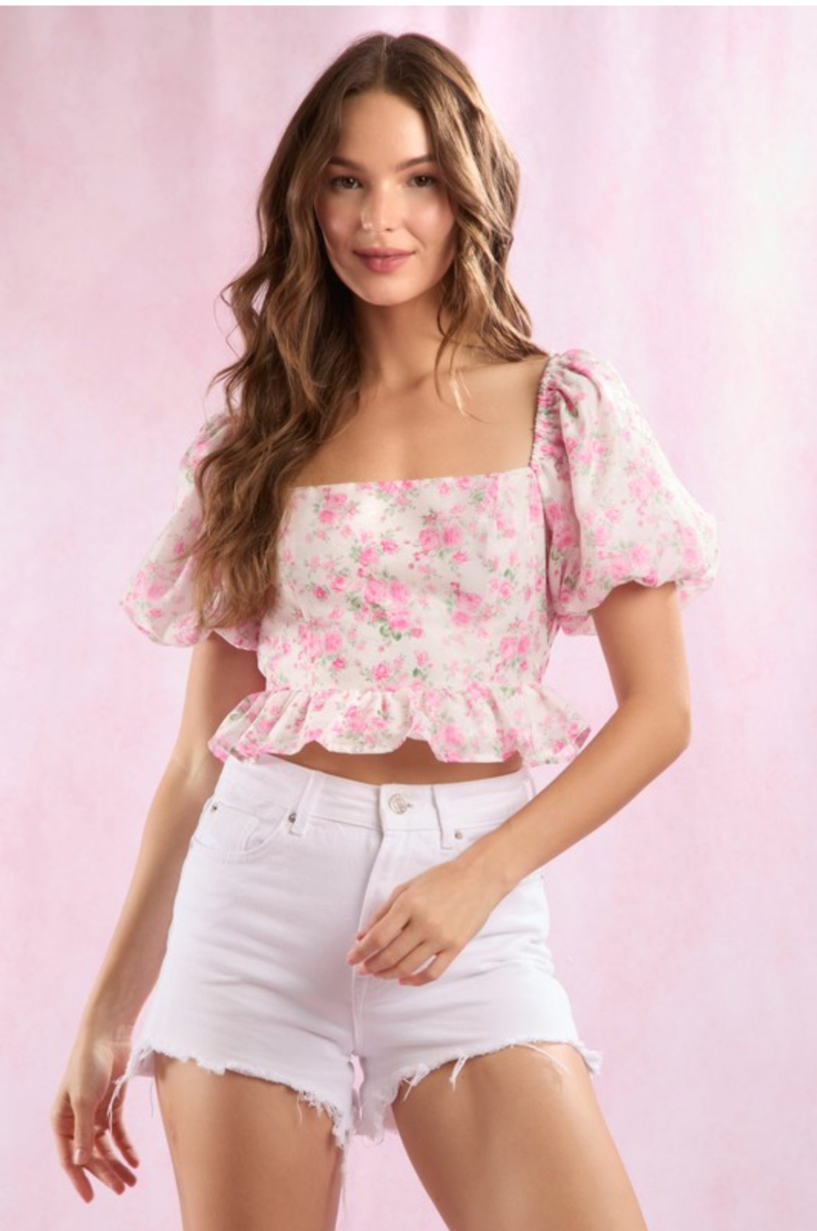 Pink & fancy crop top