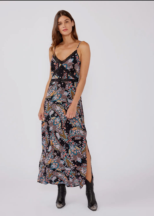 Black paisley maxi dress