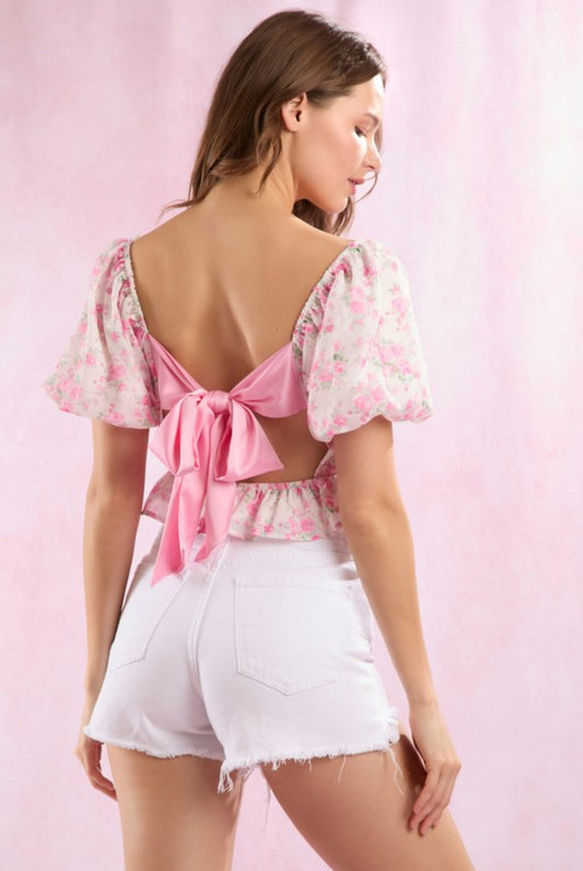 Pink & fancy crop top