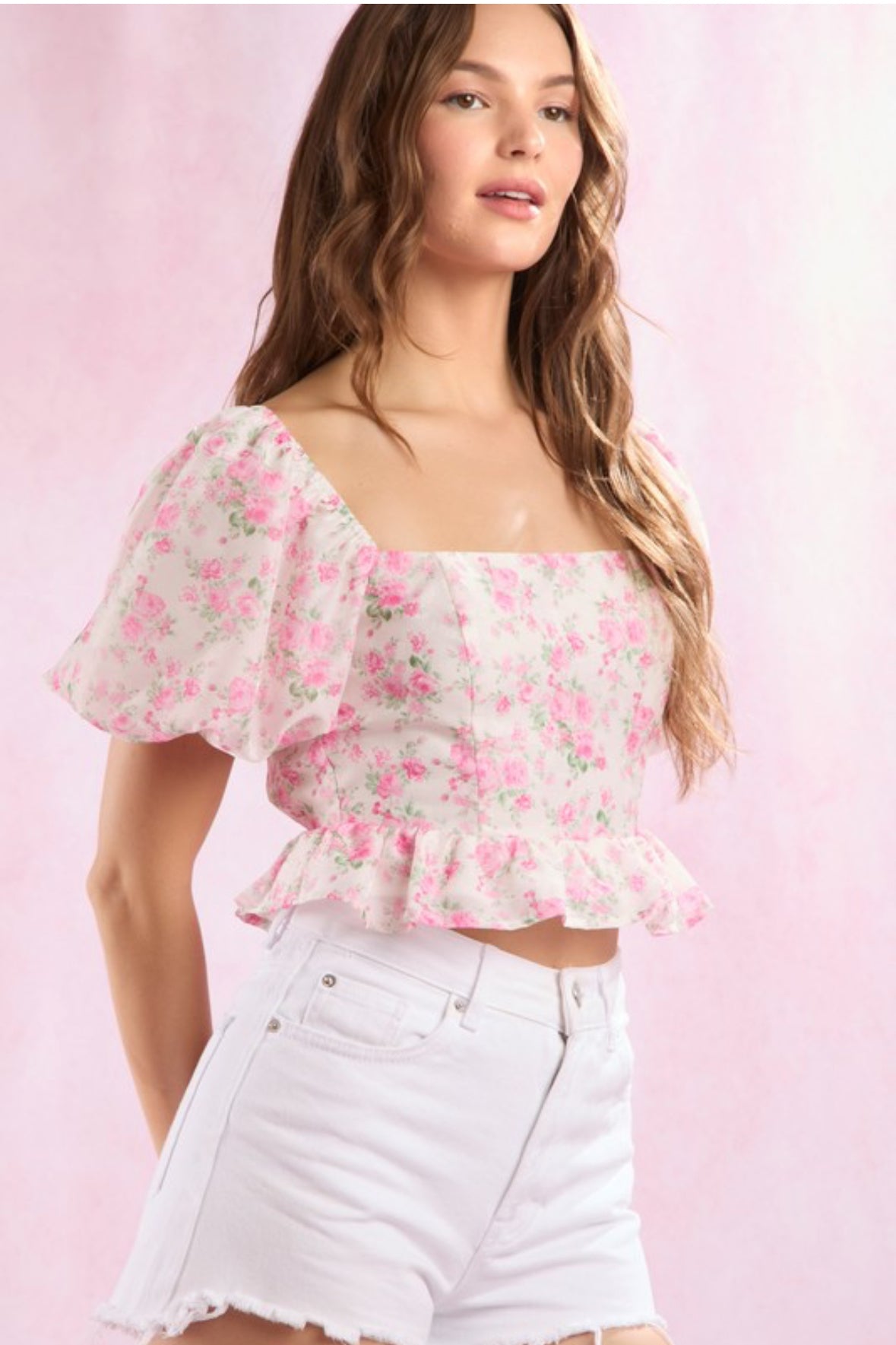 Pink & fancy crop top