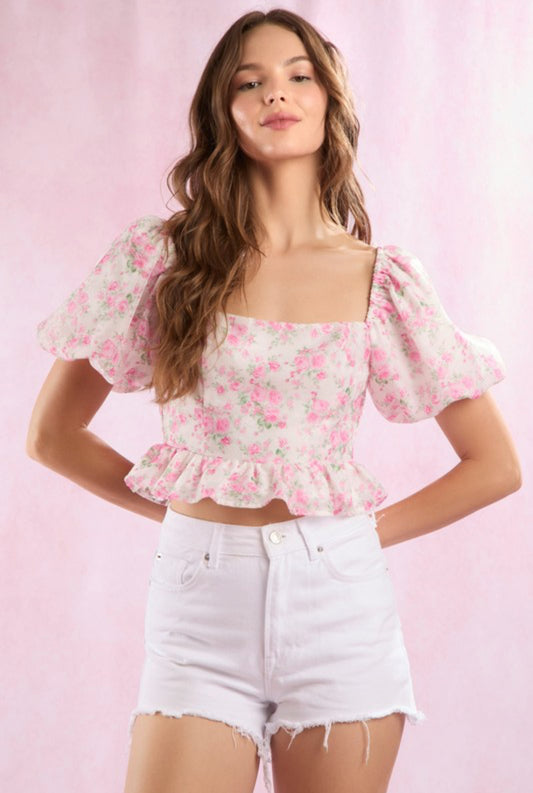 Pink & fancy crop top